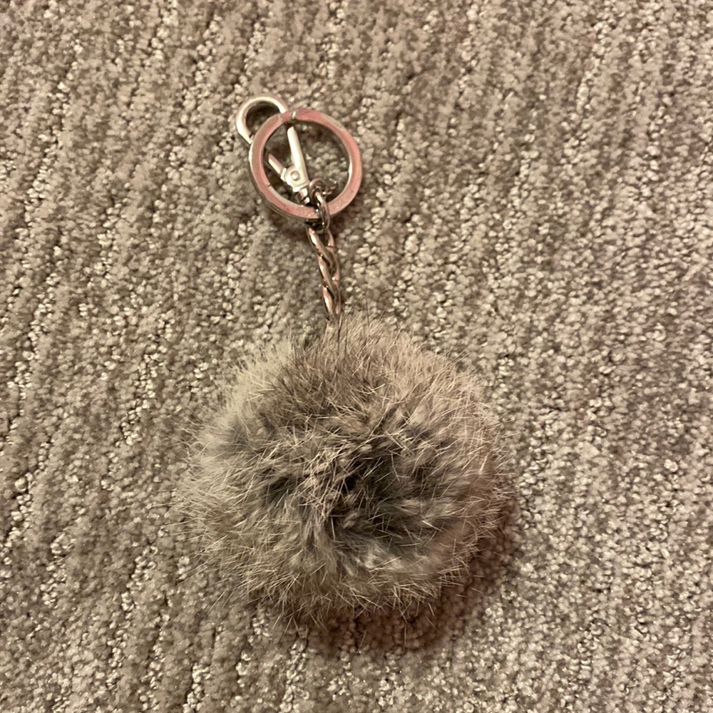 Michael kors grey fur keyfob